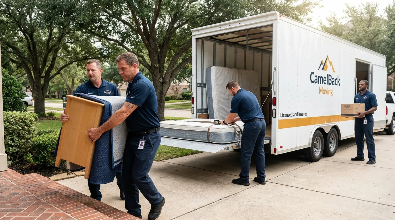 Crew loading residential truck for cross-state move from Clinton, NJ